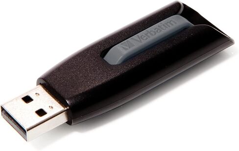Verbatim 64GB USB 3.0 Store 'n' Go V3 Flash Drive - Cap-Less & PC/Mac Compatible - Gray in Saudi Arabia