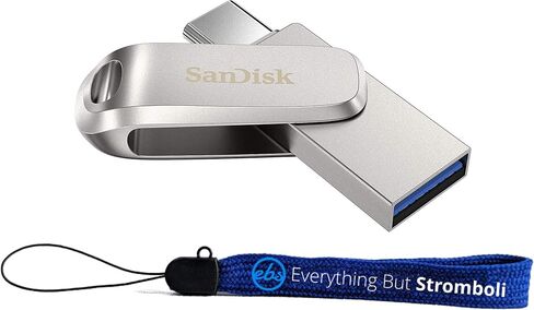 محرك أقراص فلاش SanDisk Ultra Dual Drive Luxe USB Type-C سعة 64 جيجابايت للهواتف الذكية والأجهزة اللوحية وأجهزة الكمبيوتر - حزمة محرك أقراص USB 3.1 عالية السرعة (SDDDC4-064G-G46) مع (1) كل شيء ما عدا حبل سترومبولي in Saudi Arabia