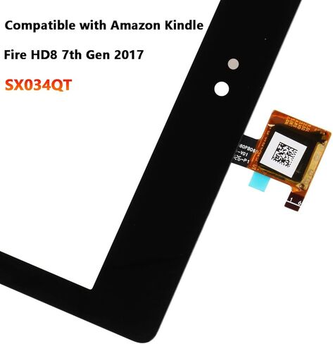محول رقمي بديل للشاشة لجهاز Amazon Kindle Fire HD8 الجيل السابع إصدار 2017 SX034QT مقاس 8 بوصات مع أدوات (غير متضمنة) in Kuwait