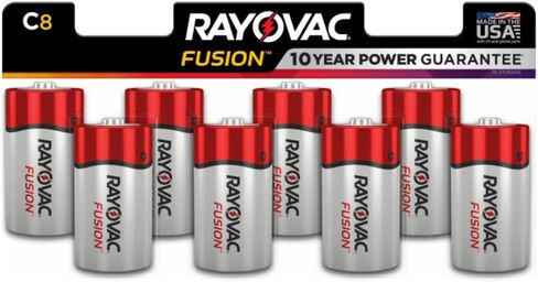 بطاريات قلوية فاخرة من 8 قطع من Rayovac RAYOVAC C ، 814-8LTFUSK in Kuwait