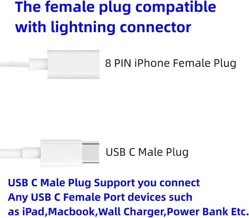 for Apple Pencil Charger 3.3FT 1Pack Apple Pencil 1st Generation | 20 Mins Full Charge for Apple Pencil 1st Generation,USB C Male to Lightning Female in Kuwait
