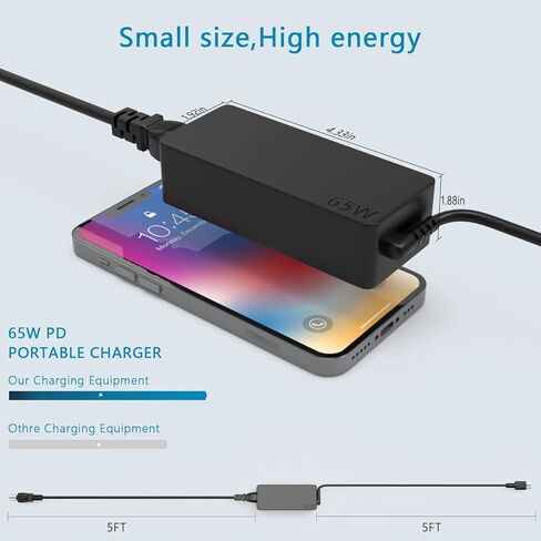شاحن كمبيوتر محمول USB C بقدرة 65 واط لجهاز Lenovo ThinkPad T14 Gen 3 Gen 2 E15 Gen 4 Gen3 G2 IPS Business Laptop، Lenovo ThinkPad T14 S T14s Gen 3 2 Notebook USB-C/Type C AC محول سلك الطاقة in Kuwait
