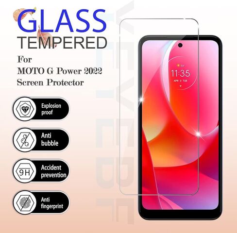 YEYEBF Moto G Power 2022 واقي شاشة من الزجاج المقوى، [عبوة من قطعتين] [مضاد للخدش] [زجاج ثلاثي الأبعاد] [صديق للحافظة] واقي شاشة in Kuwait