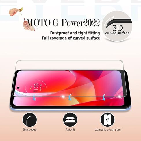 YEYEBF Moto G Power 2022 واقي شاشة من الزجاج المقوى، [عبوة من قطعتين] [مضاد للخدش] [زجاج ثلاثي الأبعاد] [صديق للحافظة] واقي شاشة in Kuwait
