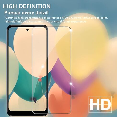 YEYEBF Moto G Power 2022 واقي شاشة من الزجاج المقوى، [عبوة من قطعتين] [مضاد للخدش] [زجاج ثلاثي الأبعاد] [صديق للحافظة] واقي شاشة in Kuwait