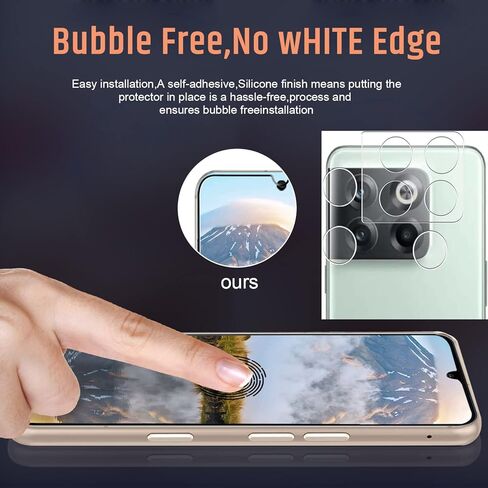 YRMJK 3+3 واقيات شاشة OnePlus 10T المتوافقة + واقيات عدسة الكاميرا، تغطية كاملة ثلاثية الأبعاد ممتازة 99% HD وضوح 9H واقيات زجاجية مقواة متوافقة مع 10T in Kuwait