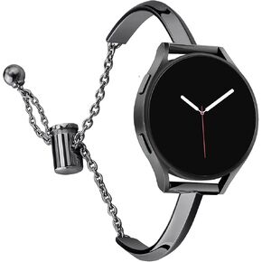 CrocSee Stainless Steel Band Compatible with Samsung Galaxy Watch 6 5 4 40mm 44mm/Watch 6 Classic 43mm 47mm/Watch 4 Classic 42mm 46mm/Watch 5 Pro 45mm Slim Minimalism Bangle Bracelet for Women