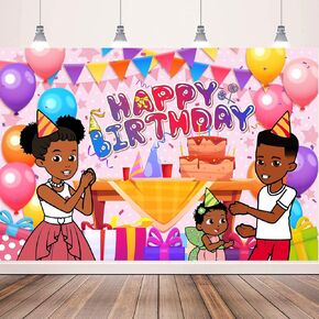 Grace Decorations Backdrop, 5x3 Ft Cartoon Happy Birthday Party Banner for 1st 2nd Birthday Music Theme Photography Background for Kids Adult Birthday Party Supplies in Kuwait