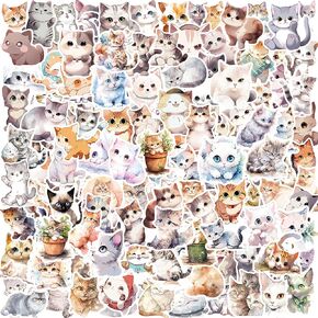 LOVELYLIFE 200pcs Kawaii Cat Stickers Cute Kitty Stickers Vinyl Waterproof Stickers for Adults Teens Kids Girls Boys for Journaling Hydroflask Water Bottle Luggage Guitar Skateboard Car Window Bumper Computer Laptop Phone Case Decor (pink-cat) in Kuwait