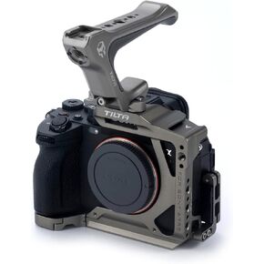 Tilta Half Cage Lightweight Kit Compatible with Sony a7R V, with Mount Accessories via NATO, Cold Shoe and 1/4"-20 Threads with Locating Pins | TA-T46-A (Titanium Gray) in Kuwait