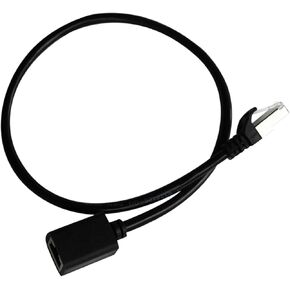 كابل تمديد إيثرنت CAT6، أسلاك RJ45 90 درجة محمية من ذكر إلى أنثى كابل تصحيح إيثرنت، يدعم عرض النطاق الترددي حتى 250 ميجا هرتز، 1.6 قدم، أسود (زاوية أعلى) in Kuwait