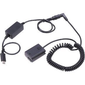 Fotga Power Bank USB Type-C USB-C Power Adapter Cable + NP-FW50 Dummy Battery for Sony NEX7 DSC-RX10 II III IV A7 A7R A7S A7II A7RII A7SII A5100 A6000 A6100 A6300 A7000 A6400 A6500 ZV-E10 DSLR Camera in Saudi Arabia
