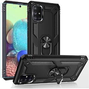 Samsung A71 5G Case,Galaxy A71 5G Case, Military Grade Heavy Duty Protection Phone Case Cover with HD Screen Protector Magnetic Ring Kickstand for Samsung Galaxy A71 5G (Navy Military Case)