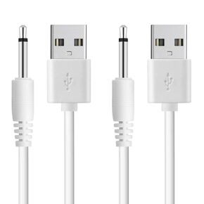 BATSOEASY 2 Pack 2.62ft Replacement DC Charging Cable, USB to DC 2.5mm Wand Vibrating Massager Charger Cord (NOT Barrel Jack) in Kuwait