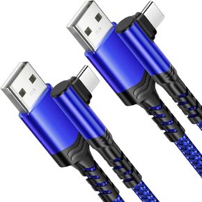 Besgoods Right Angle Type C Charger Fast Charging 10ft 90 Degree USB C Cable Braided Cord Compatible with Samsung Galaxy S22 Ultra/S21 FE/S20/S10/S9, Note 9/8, A13/A12/A03s/A32, V40/V35/G7-2Pack,Green