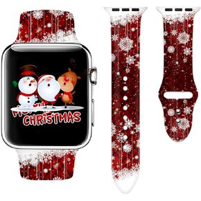 Winter Holidays Christmas SnowflakesSport Watch Band Compatible with Apple Watch 38mm 40mm 41mm 42mm 44mm 45mm for Women Men,Adjustable Replaceable Soft Silicone Smartwatch Straps for iWatch Series SE 7 6 5 4 3 2 138mm/40mm in Saudi Arabia