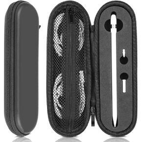 TITACUTE iPencil Case, Carrying Case Compatible with Apple Pencil 2nd Generation for iPad Pro Pencil Holder Case Dual Zipper Pouch EVA Foam Protective Case for Stylus Pen, iPencil Adapter/Tip Black