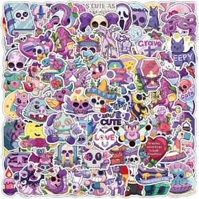 مجموعة 100 قطعة من ملصقات الفينيل القوطية اللطيفة، ملصقات رعب رائعة مقاومة للماء لزجاجة المياه، سجل القصاصات، الكمبيوتر المحمول، حافظة الهاتف، الفتيات المراهقات والبالغين حزمة هدايا قوطية لطيفة in Kuwait