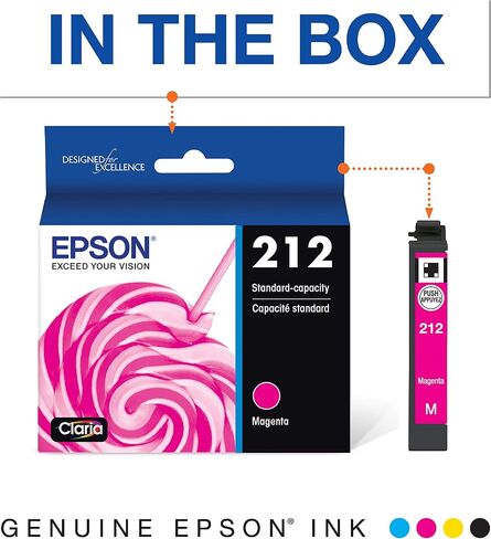 EPSON 212 Claria Ink Standard Capacity Magenta Cartridge (T212320-S) Works with WorkForce WF-2830, WF-2850, Expression XP-4100, XP-4105 in Saudi Arabia