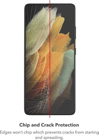 ZAGG InvisibleShield GlassFusion+ مع D3O - زجاج هجين مع D3O - مصنوع لهاتف Samsung GS21 (6.2 بوصة) - مناسب للحافظة in Kuwait