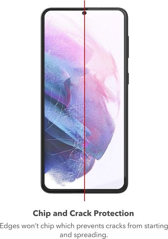 ZAGG InvisibleShield GlassFusion+ مع D3O - زجاج هجين مع D3O - مصنوع لهاتف Samsung GS21 (6.2 بوصة) - مناسب للحافظة in Kuwait