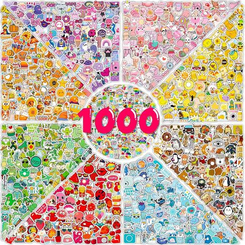 1000 قطعة من ملصقات زجاجات المياه للبالغين، ملصقات الفينيل للمراهقين، ملصقات مقاومة للماء لزجاجات المياه، ملصقات رائعة للكمبيوتر المحمول، ملصقات جمالية للأطفال، ملصقات كبيرة لألواح التزلج in Kuwait