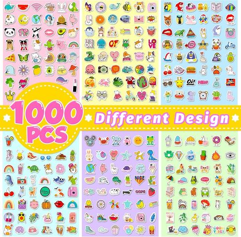 1000 قطعة من ملصقات زجاجات المياه للبالغين، ملصقات الفينيل للمراهقين، ملصقات مقاومة للماء لزجاجات المياه، ملصقات رائعة للكمبيوتر المحمول، ملصقات جمالية للأطفال، ملصقات كبيرة لألواح التزلج in Kuwait