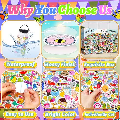 1000 قطعة من ملصقات زجاجات المياه للبالغين، ملصقات الفينيل للمراهقين، ملصقات مقاومة للماء لزجاجات المياه، ملصقات رائعة للكمبيوتر المحمول، ملصقات جمالية للأطفال، ملصقات كبيرة لألواح التزلج in Kuwait