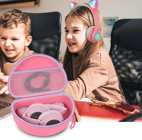 Headphone Case for Riwbox CT-7 Pink/for Jack CT-7S Cat Green 3.5mm/ for iClever IC-HS01/for Picun/for FosPower Bluetooth Wireless Over-Ear Headphones Headset Box Only,Purple in Kuwait