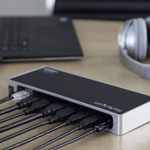 قاعدة USB-C - محطة إرساء ثلاثية الشاشات بدقة 4K ومنفذ عرض مزدوج ومنفذ HDMI 100 واط لتوصيل الطاقة - 4x USB-A USB 3.1 Windows وMac DK30CH2DEP (متجدد) in Kuwait