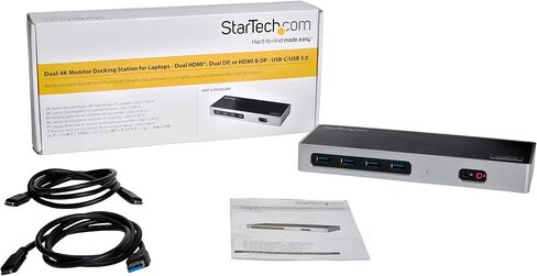 قاعدة USB-C - محطة إرساء ثلاثية الشاشات بدقة 4K ومنفذ عرض مزدوج ومنفذ HDMI 100 واط لتوصيل الطاقة - 4x USB-A USB 3.1 Windows وMac DK30CH2DEP (متجدد) in Kuwait