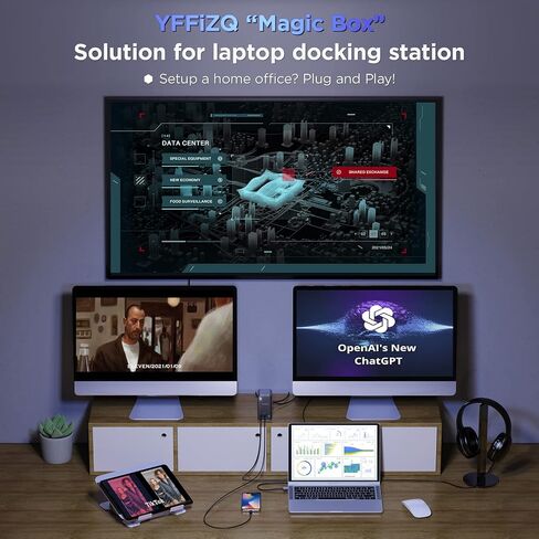 قاعدة شحن للكمبيوتر المحمول USB C ذات شاشة مزدوجة HDMI، قاعدة USB C 15 في 1 مع HDMI مزدوج، VGA، 6 USB C وكابل USB 60 وات، وفتحة SD TF ومنفذ RJ45 واوديو / ميكروفون، قاعدة USB C in Kuwait