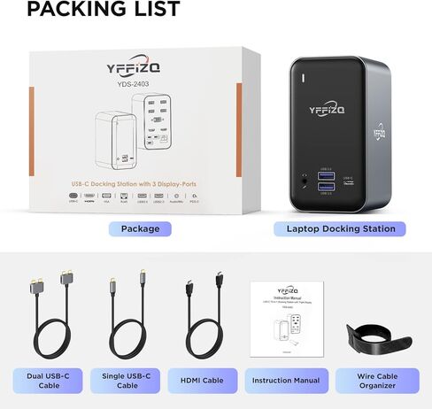 قاعدة شحن للكمبيوتر المحمول USB C ذات شاشة مزدوجة HDMI، قاعدة USB C 15 في 1 مع HDMI مزدوج، VGA، 6 USB C وكابل USB 60 وات، وفتحة SD TF ومنفذ RJ45 واوديو / ميكروفون، قاعدة USB C in Kuwait