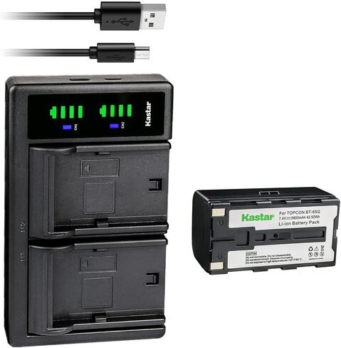 Kastar 3-Pack Battery and LTD2 USB Charger Replacement for Topcon BT-60Q, BT-61Q, BT-62Q, BT-65Q, BT-66Q, GMS-2 Survey Instrument Total Station Battery, Topcon BC-30, BC-30D, BT-30 Charger in Kuwait