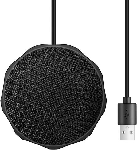 Dericam USB Desktop and Laptop Computer Microphone, 360° Omnidirectional Condenser Mic, PC Microphone for Tele-Conference/Learning, Online Chatting, Gaming, Live Podcasting, Recording, Skype, M1 in Kuwait