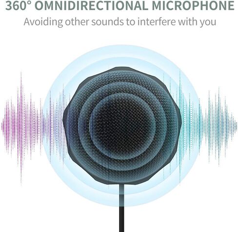 Dericam USB Desktop and Laptop Computer Microphone, 360° Omnidirectional Condenser Mic, PC Microphone for Tele-Conference/Learning, Online Chatting, Gaming, Live Podcasting, Recording, Skype, M1 in Kuwait