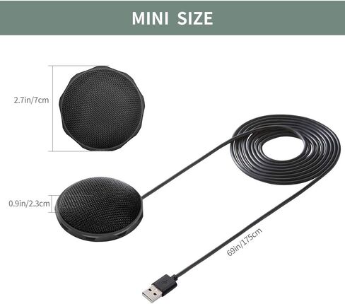 Dericam USB Desktop and Laptop Computer Microphone, 360° Omnidirectional Condenser Mic, PC Microphone for Tele-Conference/Learning, Online Chatting, Gaming, Live Podcasting, Recording, Skype, M1 in Kuwait