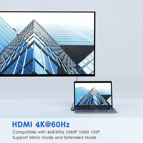 محول USB C Hub لجهاز MacBook Pro متعدد المنافذ مع 4K HDMI، 100W PD 40Gbps Thunderbolt 3، قارئ بطاقة SD/TF، ​​3 USB 3.0، دونجل متعدد المنافذ لجهاز MacBook Pro 2020 2019 2018 2017 2016 in Kuwait