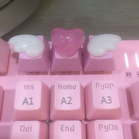 Handmade Cute Keycaps,Compatible with Cherry MX Switches Mechanical Keyboard Pink PBT Keycap,Computer Gaming Keyboards Key Caps,Artisan ESC OEM Profile R4 Key Cap (Pink) in Kuwait