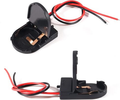 15pcs cr2032 Battery Holder, CR2032 Battery Holder with Switch, Coin Cell Holder, 1 x 3V CR2032 Button Coin Cell Battery Holder with Leads On Off Switch (Black) in Kuwait