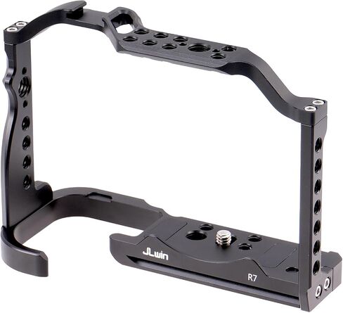 قفص JLWIN r7 لكاميرا Canon R7، لوحة تحرير سريعة لـ Arca-Swiss، فتحات لولبية 1/4 بوصة و3/8 بوصة وسكك ناتو لملحقات الكاميرا in Kuwait