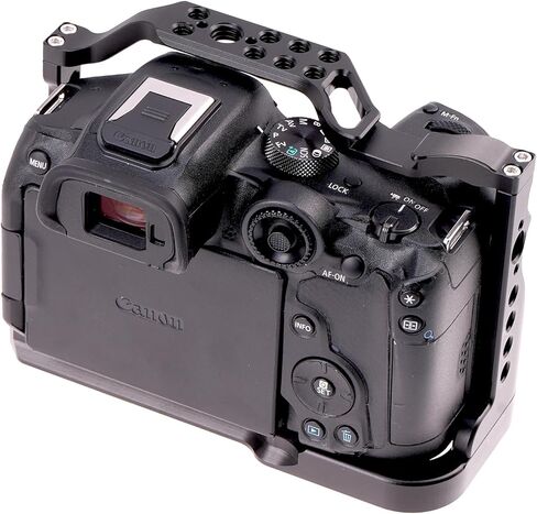 قفص JLWIN r7 لكاميرا Canon R7، لوحة تحرير سريعة لـ Arca-Swiss، فتحات لولبية 1/4 بوصة و3/8 بوصة وسكك ناتو لملحقات الكاميرا in Kuwait