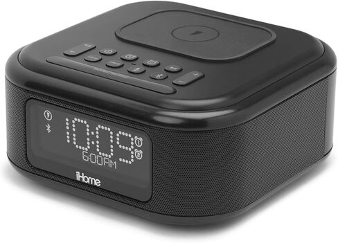 iHome Alarm Clock with Wireless Charging, Bluetooth Speaker, and USB Charger, Digital Clock for Bedroom, Office, or Dorm (IBTW23B8) in Kuwait