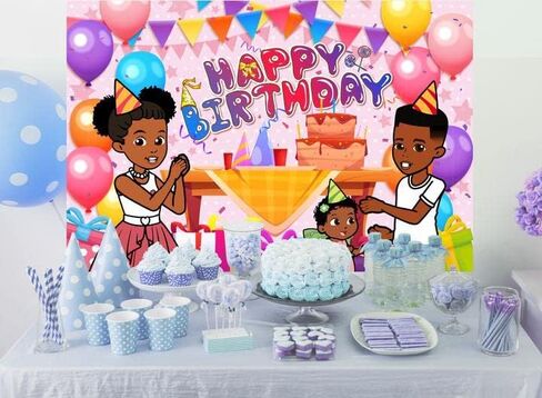 Grace Decorations Backdrop, 5x3 Ft Cartoon Happy Birthday Party Banner for 1st 2nd Birthday Music Theme Photography Background for Kids Adult Birthday Party Supplies in Kuwait