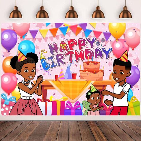 Grace Decorations Backdrop, 5x3 Ft Cartoon Happy Birthday Party Banner for 1st 2nd Birthday Music Theme Photography Background for Kids Adult Birthday Party Supplies in Kuwait