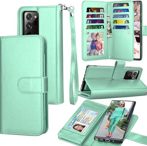 Tekcoo Galaxy Note 20 Case, Galaxy Note 20 Wallet Case, Luxury Cash Credit Card Slots Holder Carrying Folio Flip PU Leather Cover [Detachable Magnetic Hard Case] Kickstand for Samsung Note20 -Black in Saudi Arabia