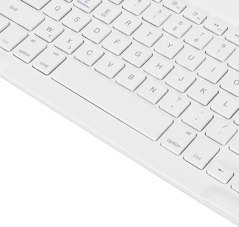 لوحة مفاتيح Dilwe الفرنسية اللاسلكية، لوحة مفاتيح بلوتوث لاسلكية فرنسية أوروبية AZERTY، لوحة مفاتيح كمبيوتر لوحي لاسلكية محمولة رفيعة مقاس 10 بوصة، نسيج معدني مصقول للكمبيوتر الهاتف (أبيض) in Saudi Arabia