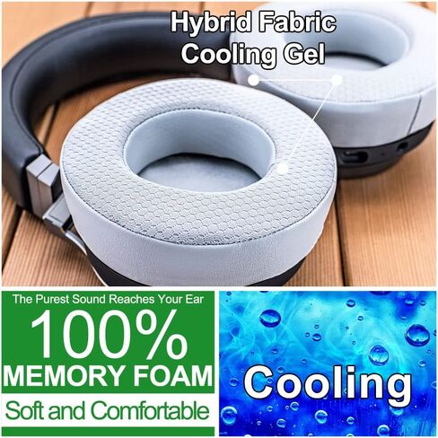 Virtuoso XT Cooling Gel Earpads - Compatible with Virtuoso RGB Wireless SE Headset, Hybrid Fabric Thicker Cooling Gel Replacement Earpads (Cooling Gel Black Fabric) in Kuwait