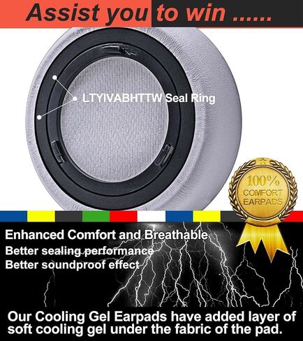 Virtuoso XT Cooling Gel Earpads - Compatible with Virtuoso RGB Wireless SE Headset, Hybrid Fabric Thicker Cooling Gel Replacement Earpads (Cooling Gel Black Fabric) in Kuwait