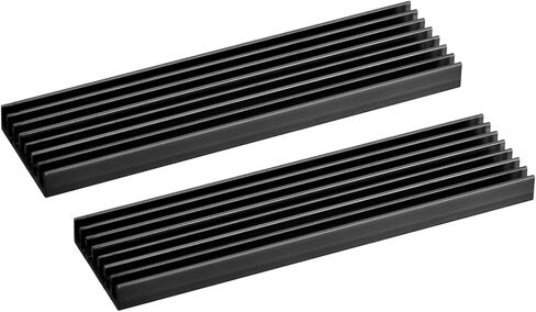 MECCANIXITY 2 Pack M.2 22110 Nvme SSD Heatsink Cooler سبائك الألومنيوم بالوعة الحرارة بالوعة التبريد للكمبيوتر، 100x22x6mm، أسود in Saudi Arabia